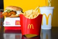 The McDonald`s logo. Royalty Free Stock Photo